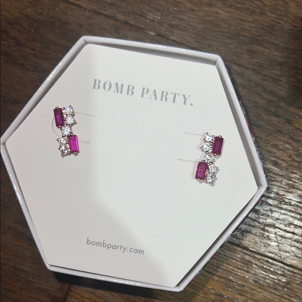 Bomb Party Pink and Silver Earrings